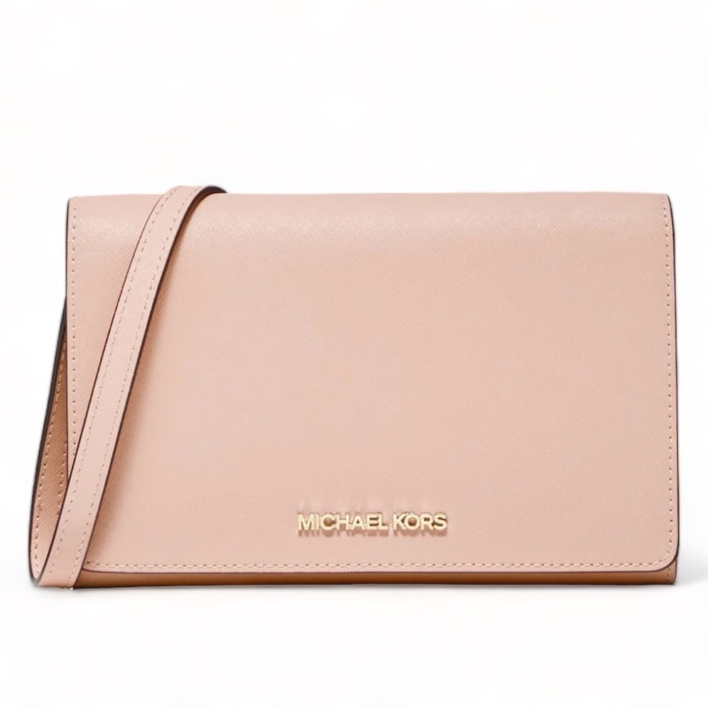 Michael Kors Blush Pink Crossbody Clutch Bag Purse